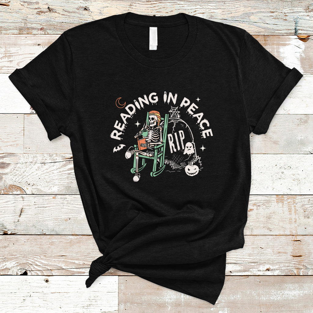 reading-skeleton-t-shirt-rip-reading-in-peace-book-lover-spooky-vibe