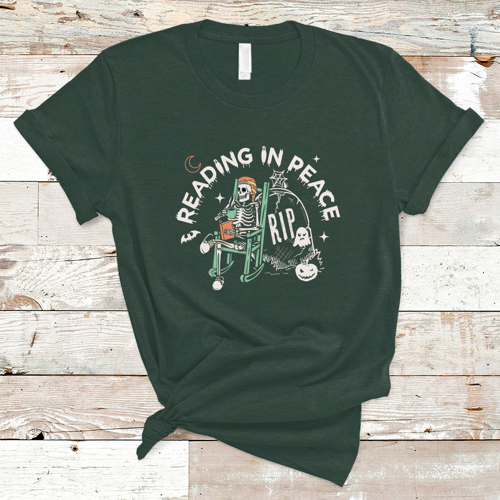 reading-skeleton-t-shirt-rip-reading-in-peace-book-lover-spooky-vibe