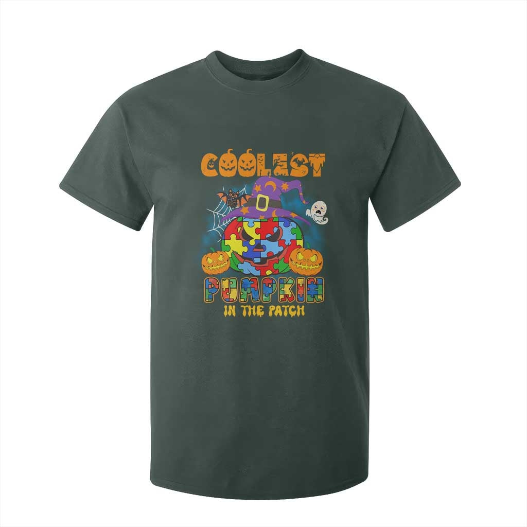 Funny Autism Support Coolest Halloween Pumpkin In The Patch T Shirt For Kid
