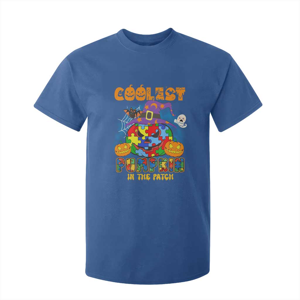 Funny Autism Support Coolest Halloween Pumpkin In The Patch T Shirt For Kid