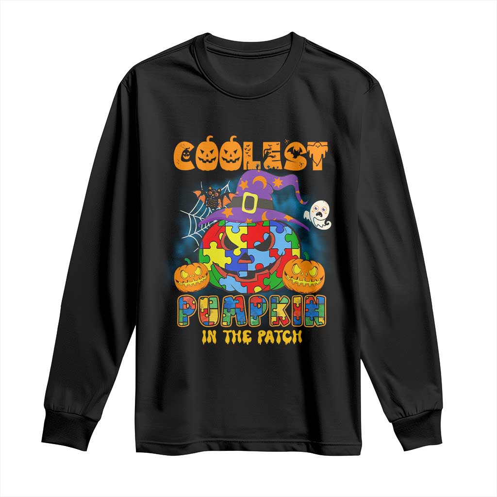 Funny Autism Support Coolest Halloween Pumpkin In The Patch Long Sleeve Shirt
