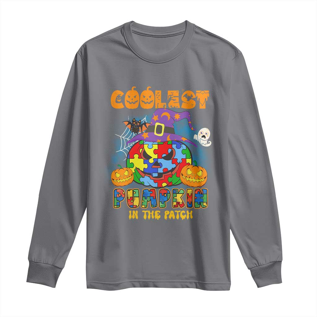 Funny Autism Support Coolest Halloween Pumpkin In The Patch Long Sleeve Shirt