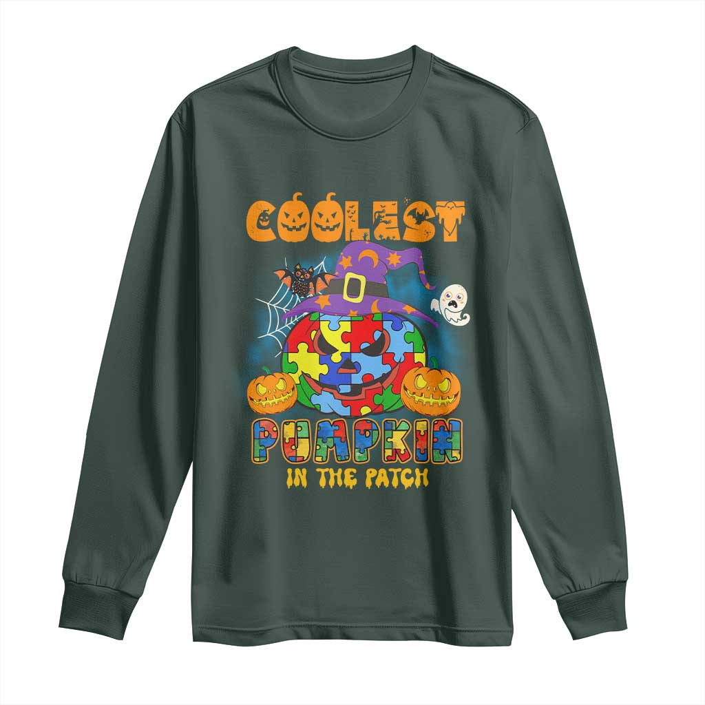 Funny Autism Support Coolest Halloween Pumpkin In The Patch Long Sleeve Shirt