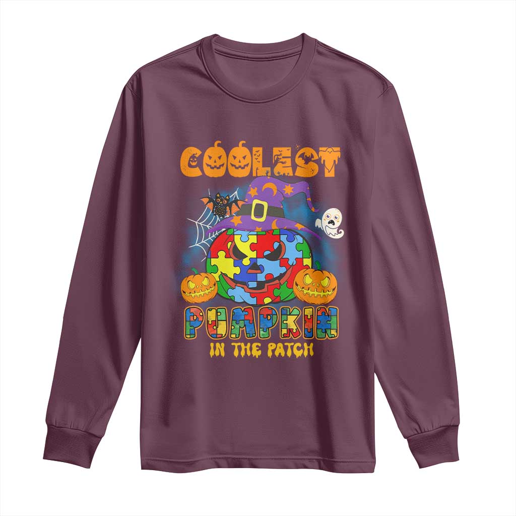 Funny Autism Support Coolest Halloween Pumpkin In The Patch Long Sleeve Shirt