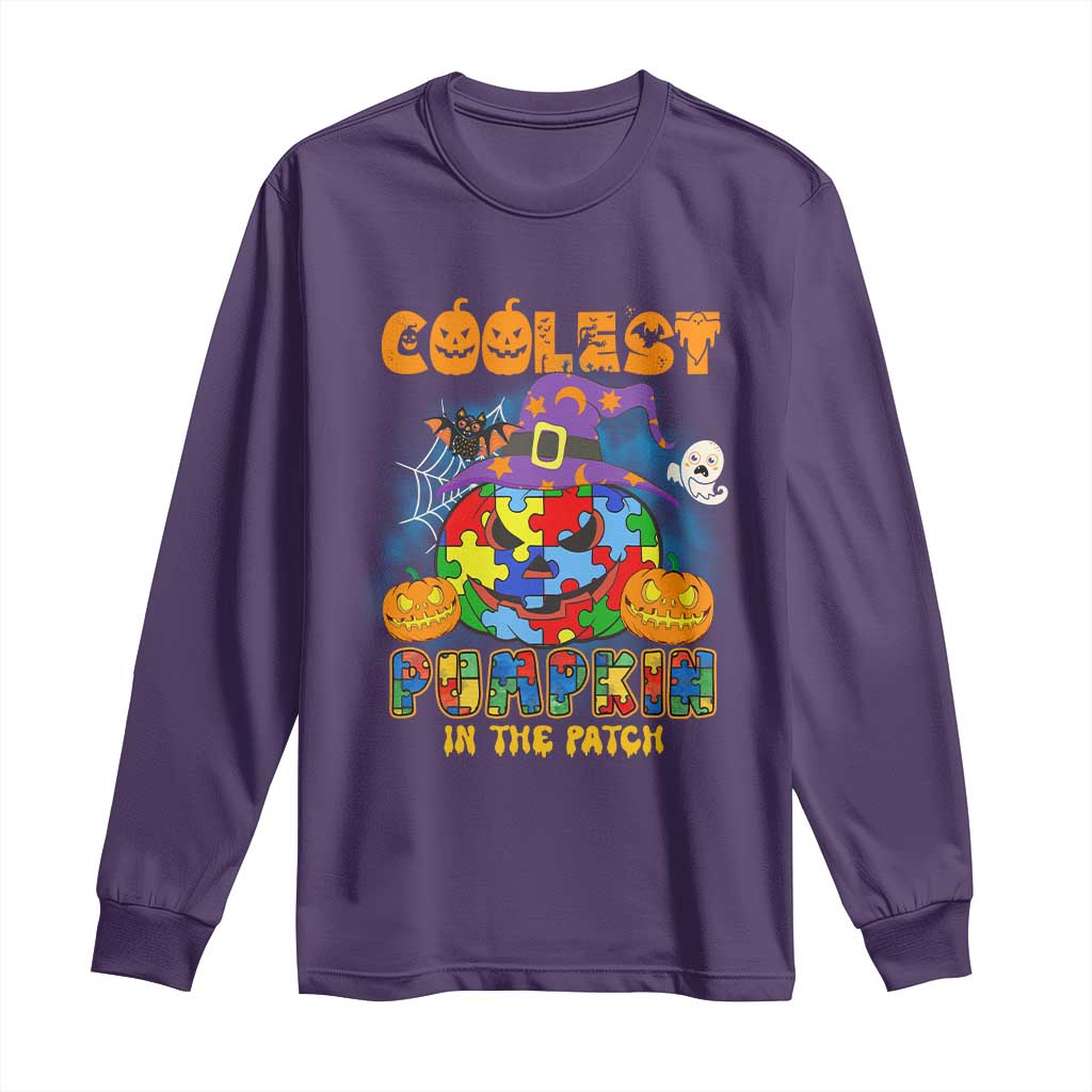 Funny Autism Support Coolest Halloween Pumpkin In The Patch Long Sleeve Shirt