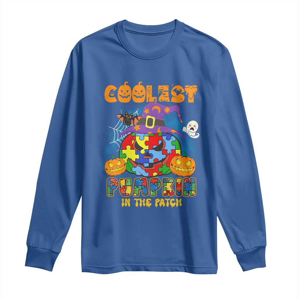 Funny Autism Support Coolest Halloween Pumpkin In The Patch Long Sleeve Shirt