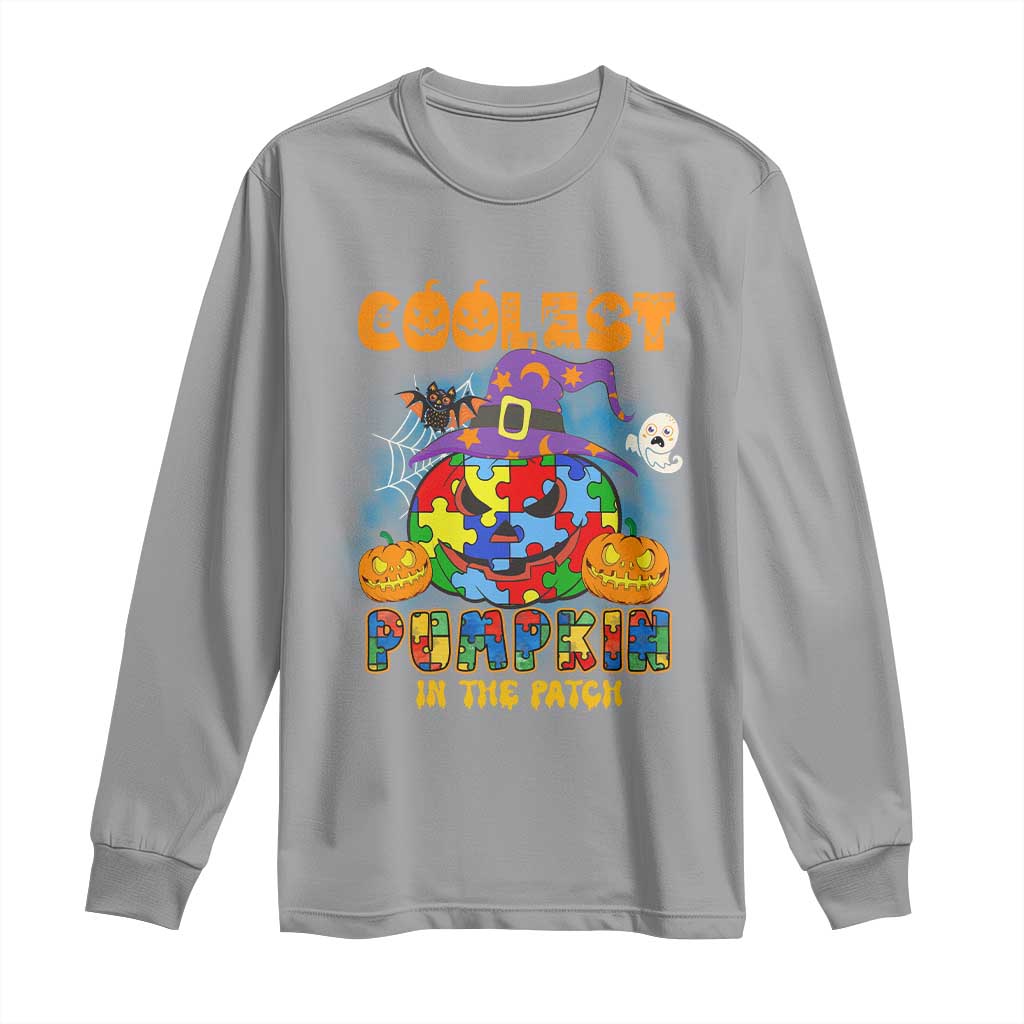 Funny Autism Support Coolest Halloween Pumpkin In The Patch Long Sleeve Shirt