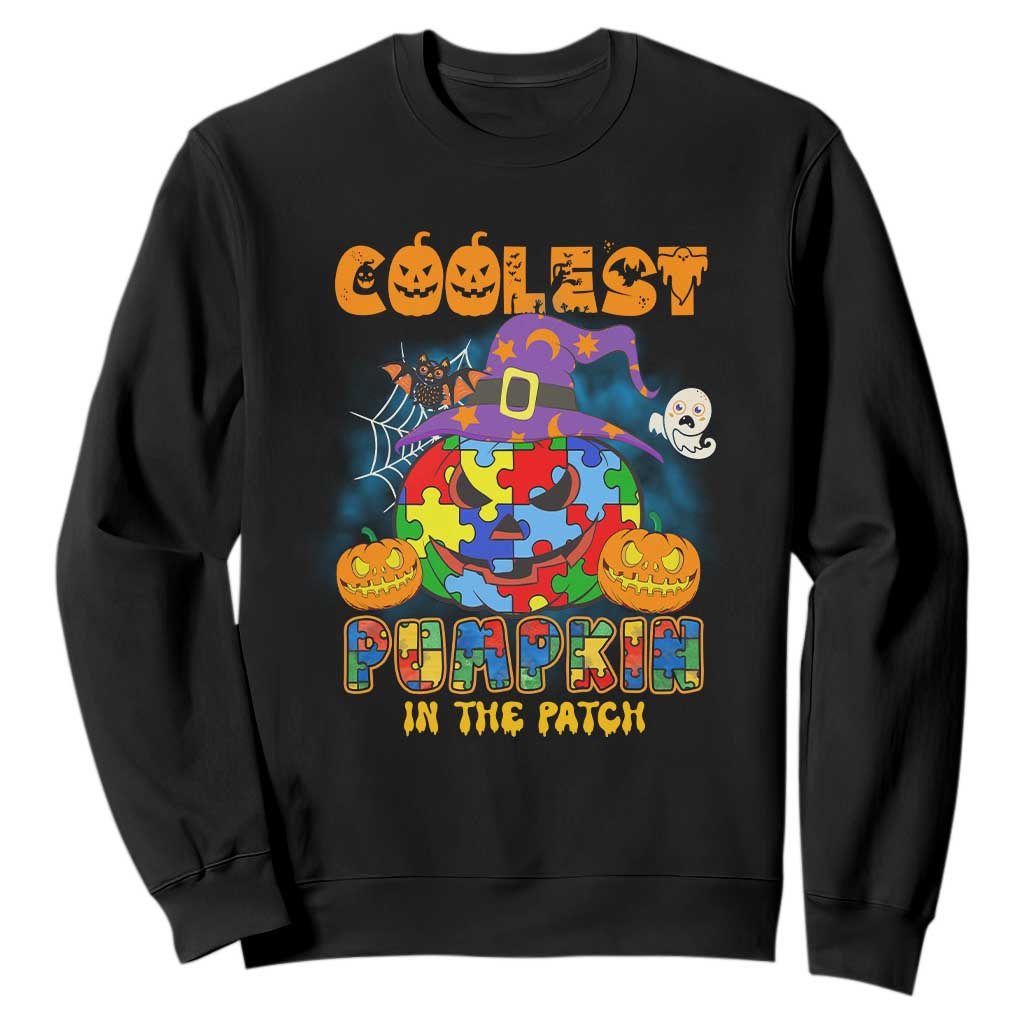 Funny Autism Support Coolest Halloween Pumpkin In The Patch Sweatshirt