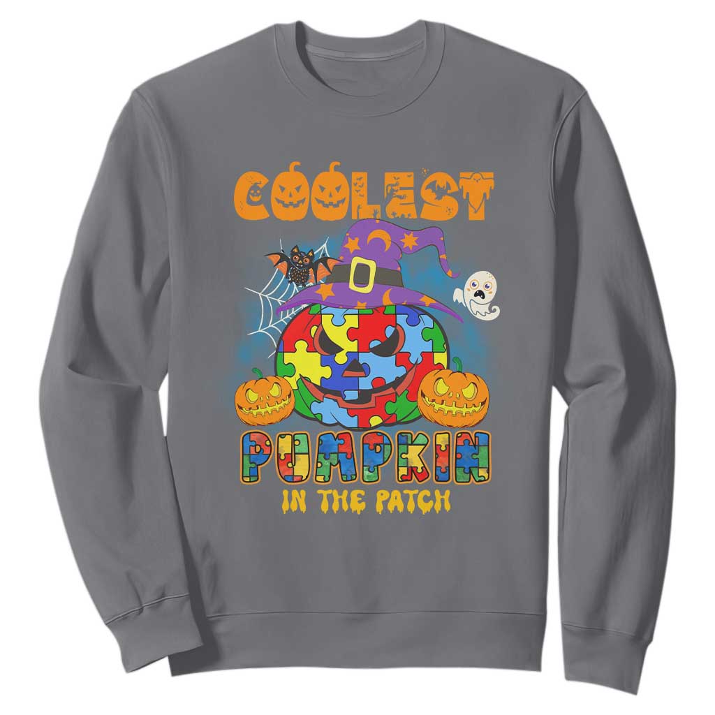 Funny Autism Support Coolest Halloween Pumpkin In The Patch Sweatshirt