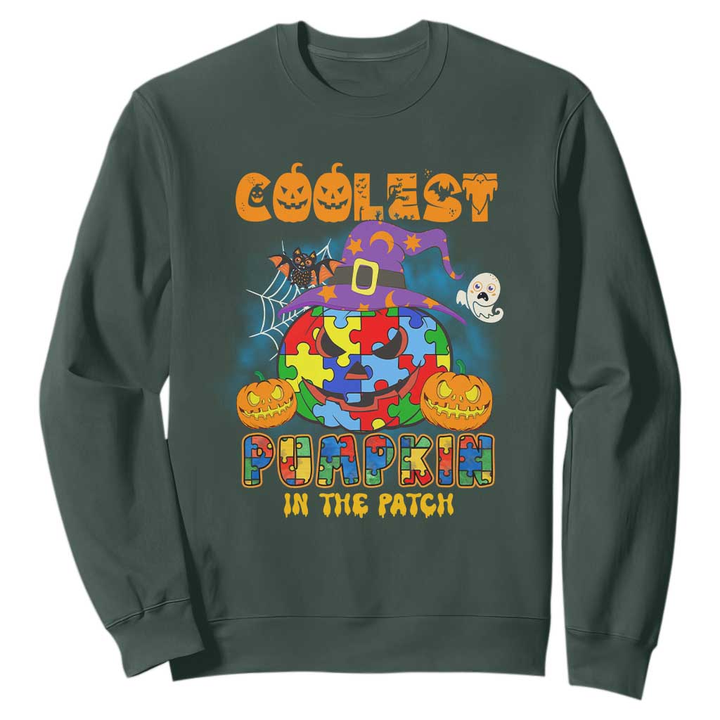Funny Autism Support Coolest Halloween Pumpkin In The Patch Sweatshirt