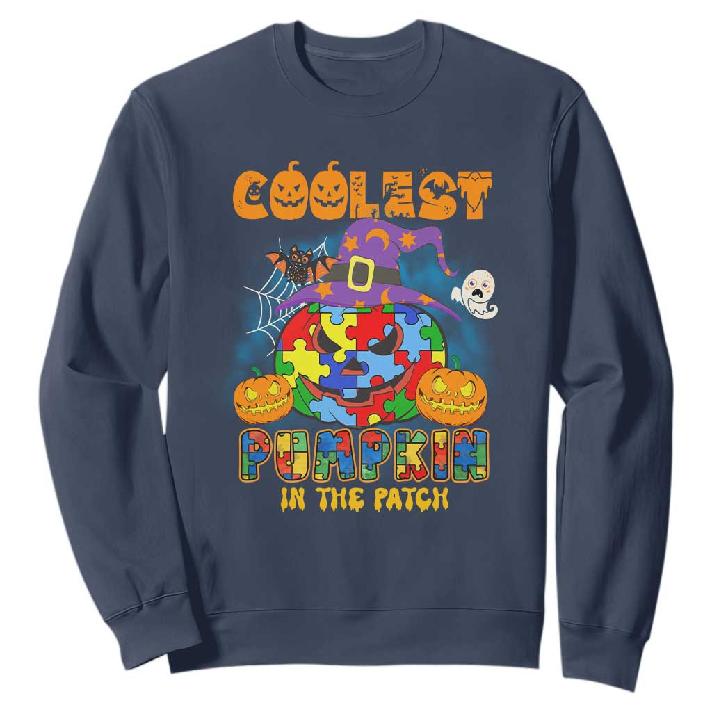 Funny Autism Support Coolest Halloween Pumpkin In The Patch Sweatshirt