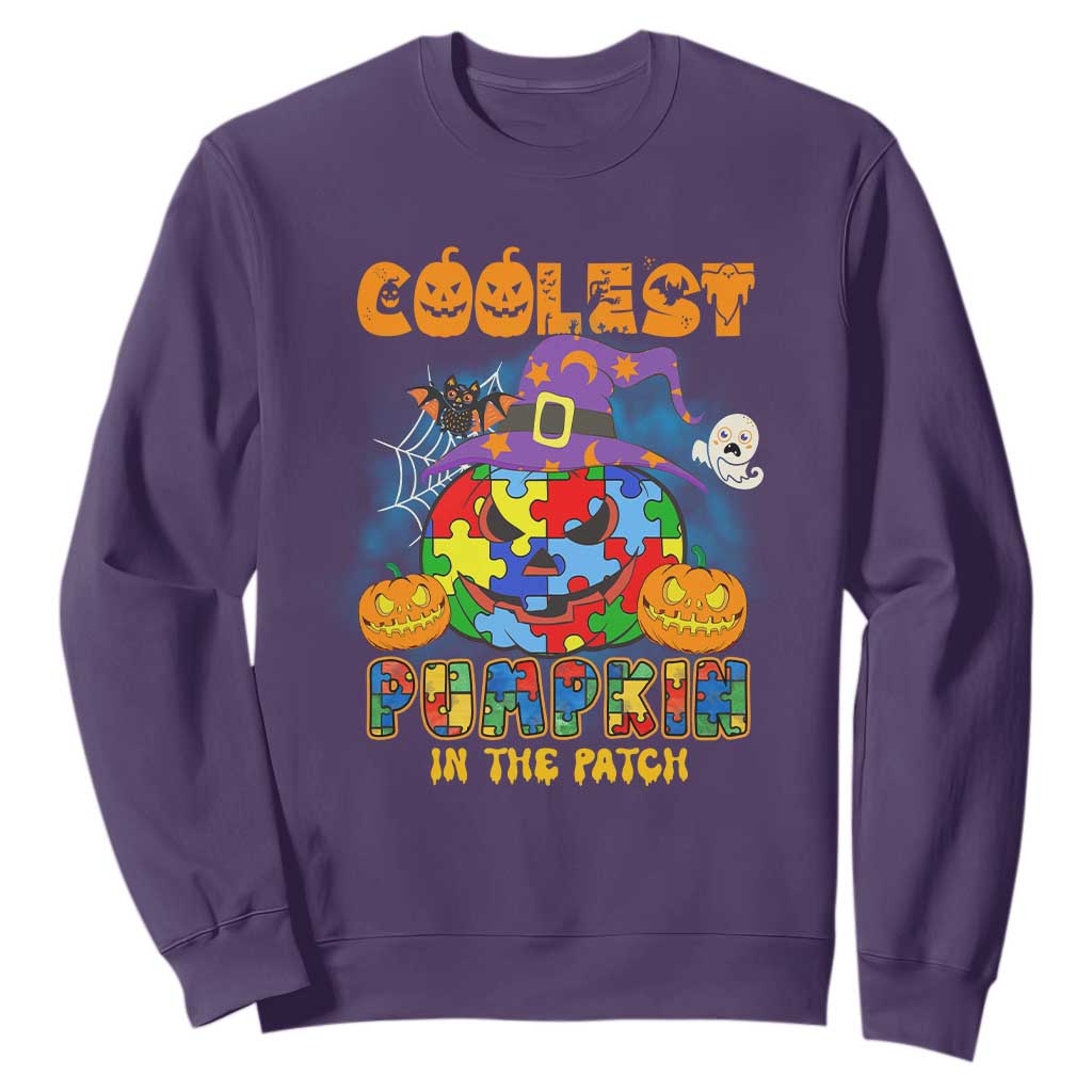 Funny Autism Support Coolest Halloween Pumpkin In The Patch Sweatshirt
