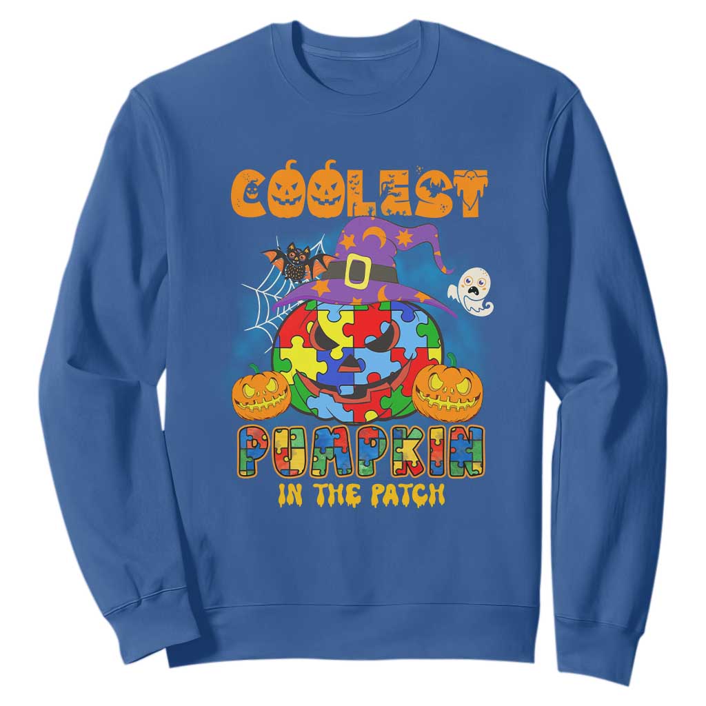 Funny Autism Support Coolest Halloween Pumpkin In The Patch Sweatshirt