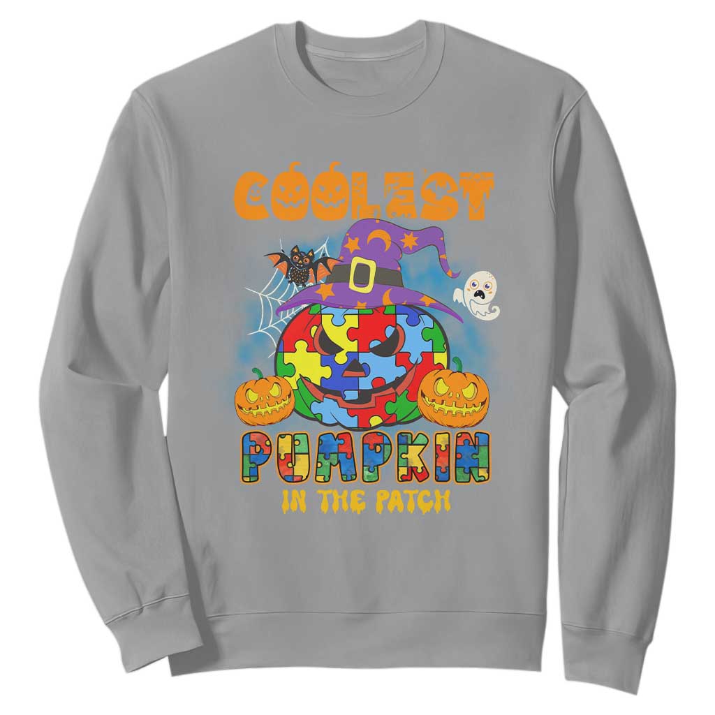 Funny Autism Support Coolest Halloween Pumpkin In The Patch Sweatshirt
