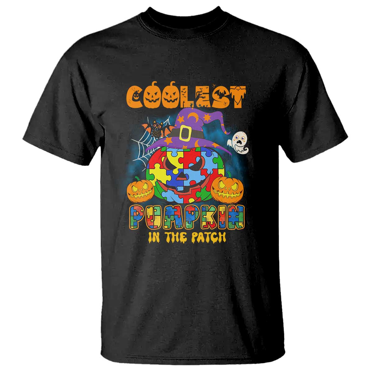 Funny Autism Support Coolest Halloween Pumpkin In The Patch T Shirt