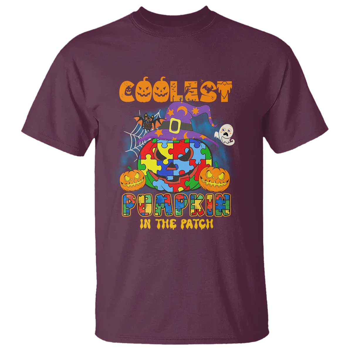 Funny Autism Support Coolest Halloween Pumpkin In The Patch T Shirt