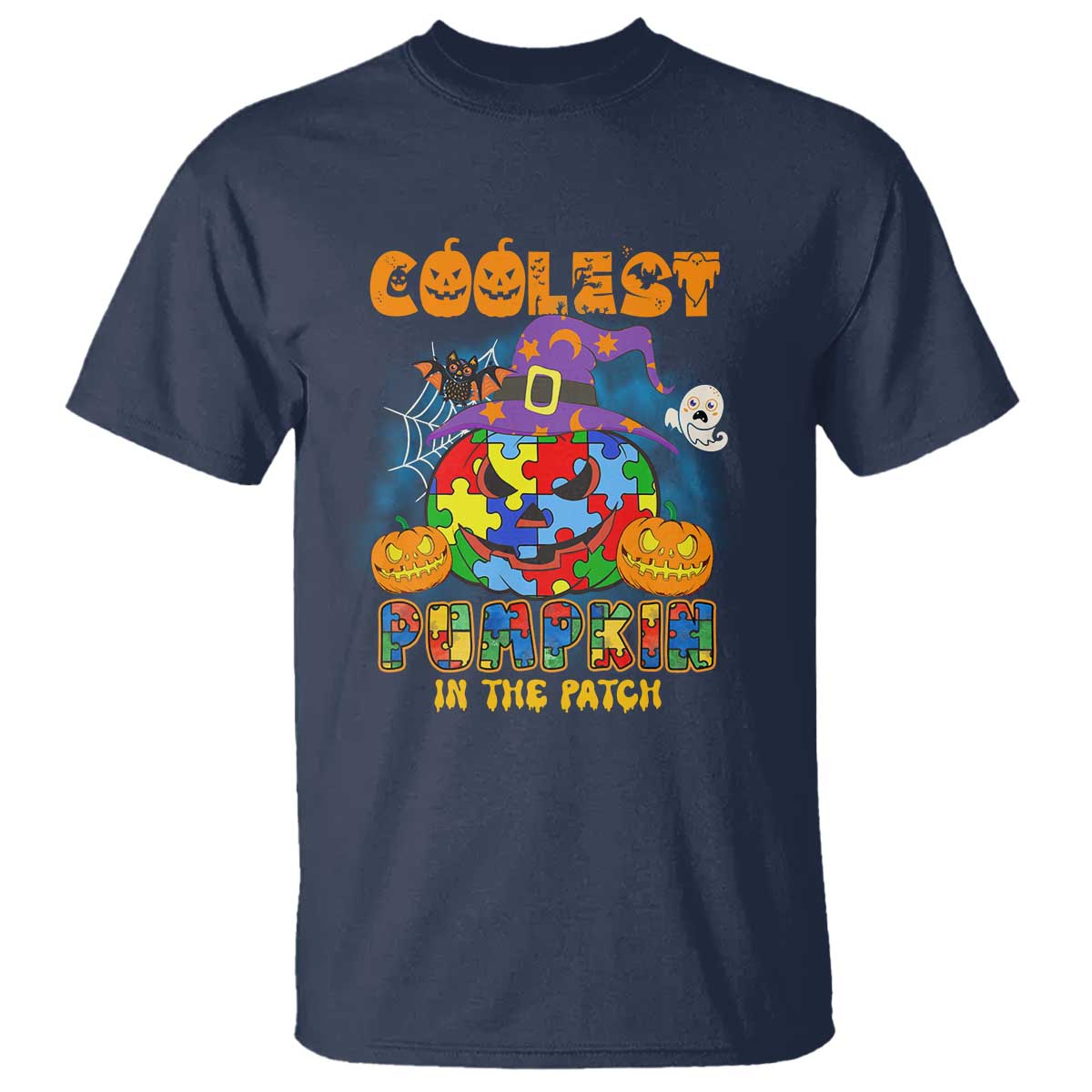 Funny Autism Support Coolest Halloween Pumpkin In The Patch T Shirt