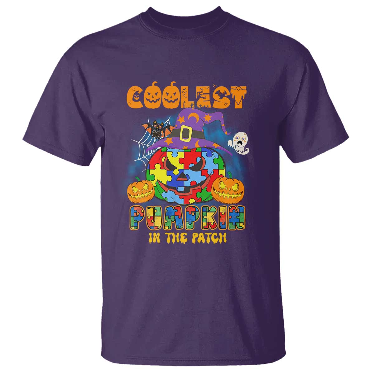 Funny Autism Support Coolest Halloween Pumpkin In The Patch T Shirt