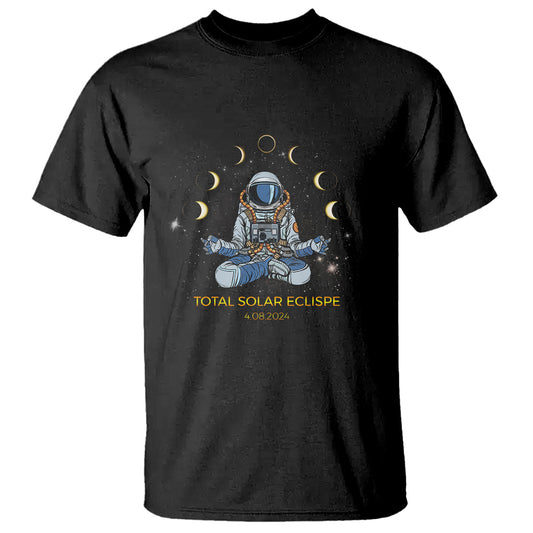 astronaut-total-solar-eclipse-2024-t-shirt-meditating-american-totality-april-8-galaxy-astronomy-lover