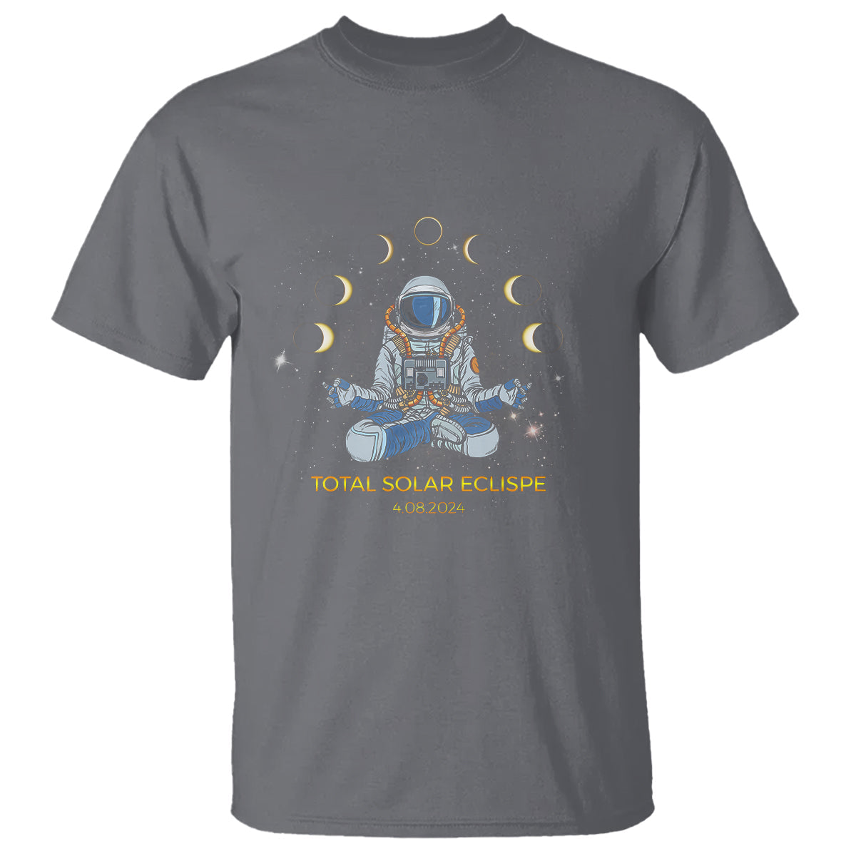 astronaut-total-solar-eclipse-2024-t-shirt-meditating-american-totality-april-8-galaxy-astronomy-lover