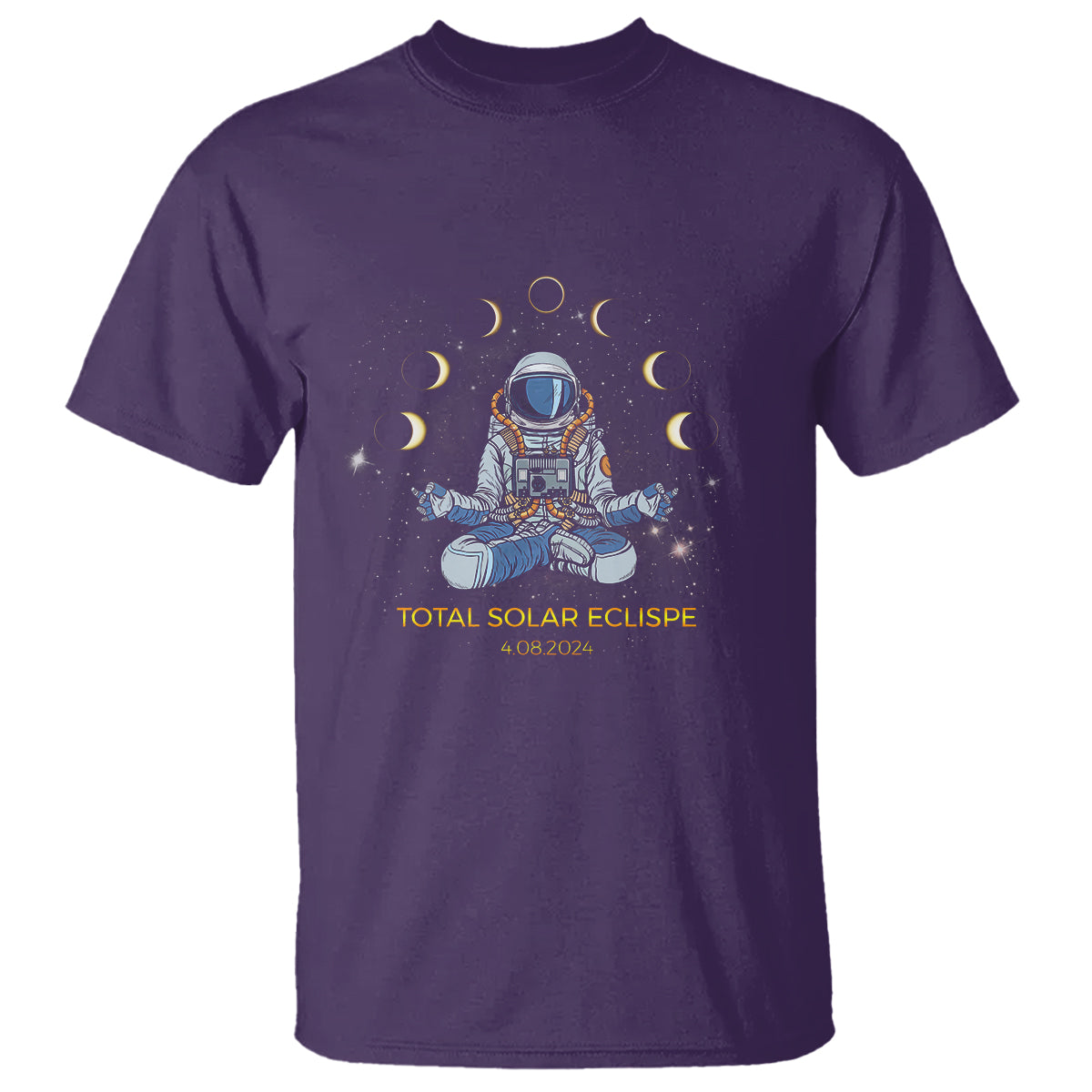 astronaut-total-solar-eclipse-2024-t-shirt-meditating-american-totality-april-8-galaxy-astronomy-lover