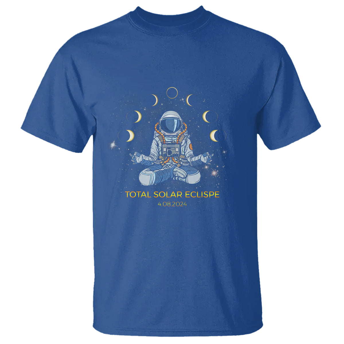 astronaut-total-solar-eclipse-2024-t-shirt-meditating-american-totality-april-8-galaxy-astronomy-lover