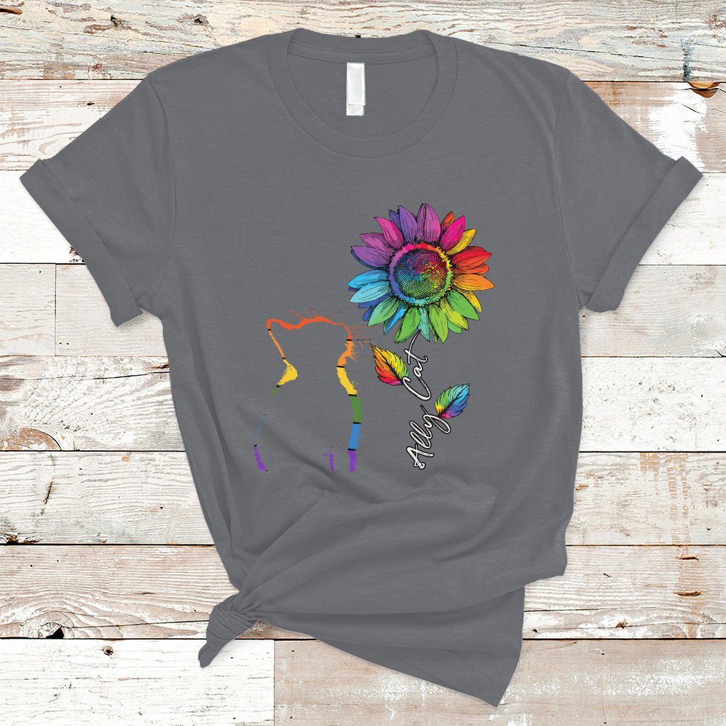 gay-ally-t-shirt-lgbt-pride-ally-cat-gay-pride-rainbow-cat-sunshine-sunflower