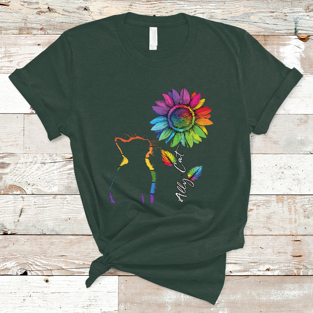 gay-ally-t-shirt-lgbt-pride-ally-cat-gay-pride-rainbow-cat-sunshine-sunflower