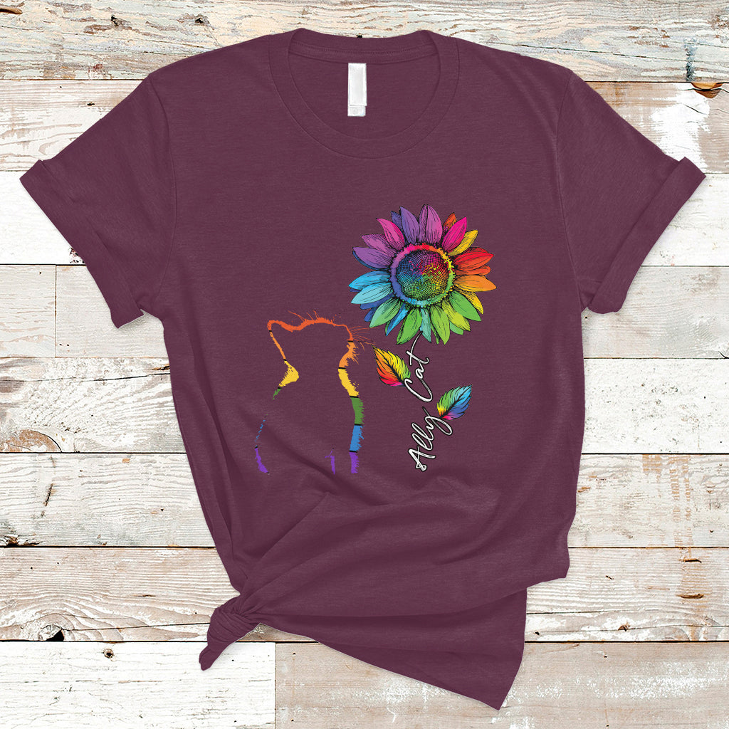 gay-ally-t-shirt-lgbt-pride-ally-cat-gay-pride-rainbow-cat-sunshine-sunflower