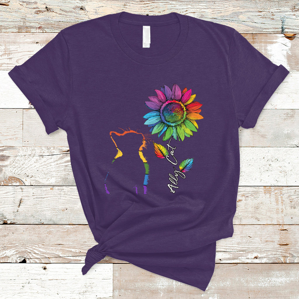 gay-ally-t-shirt-lgbt-pride-ally-cat-gay-pride-rainbow-cat-sunshine-sunflower