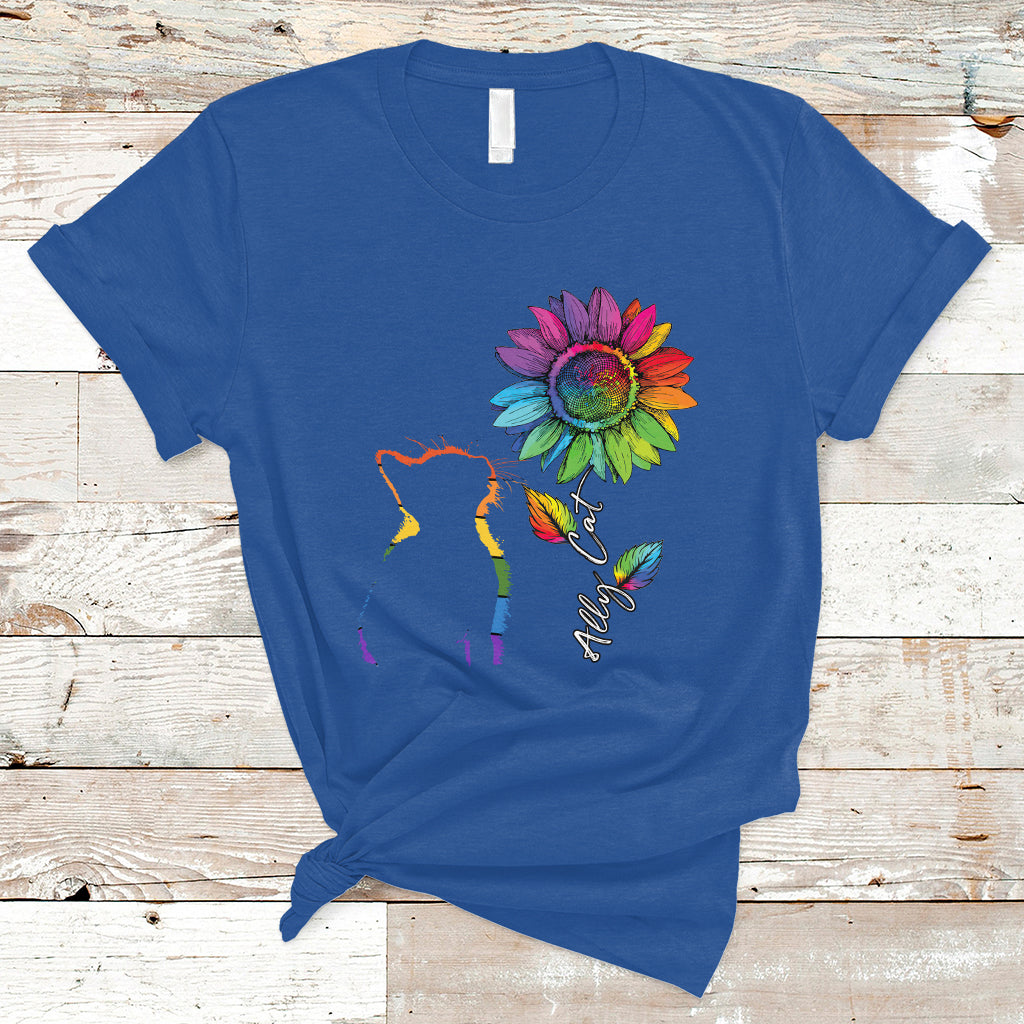 gay-ally-t-shirt-lgbt-pride-ally-cat-gay-pride-rainbow-cat-sunshine-sunflower