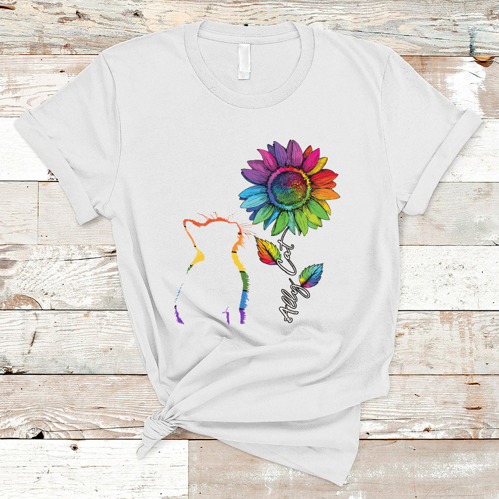 gay-ally-t-shirt-lgbt-pride-ally-cat-gay-pride-rainbow-cat-sunshine-sunflower