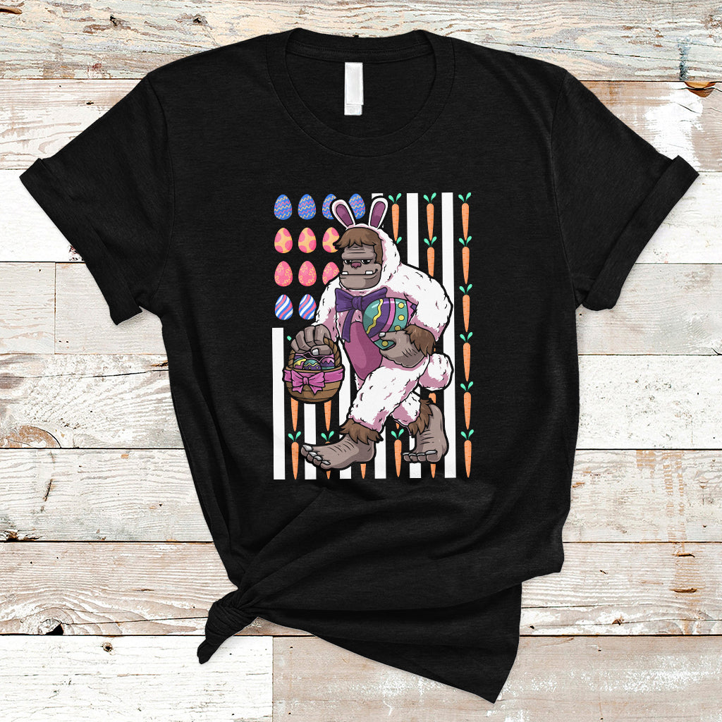 funny-bigfoot-lover-apparel-bigfoot-in-bunny-costume-egg-hunting-halloween-costume-for-kids-boys-girls-t-shirt-ts02