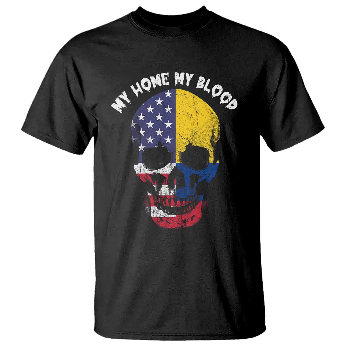 colombian-american-skull-t-shirt-my-home-my-blood-flags