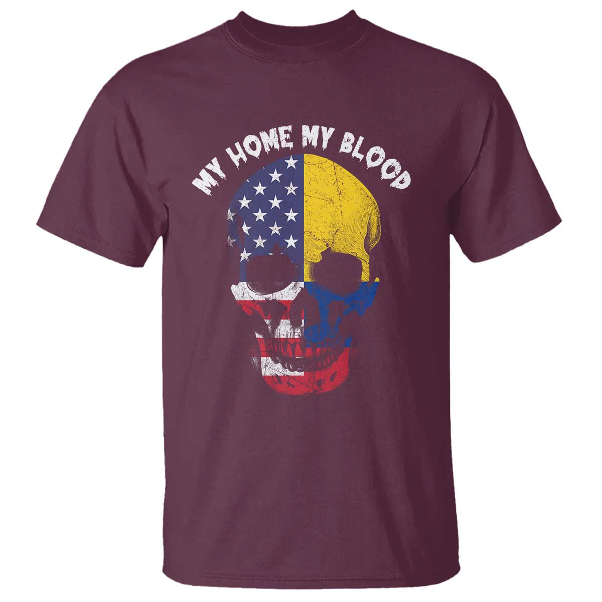 colombian-american-skull-t-shirt-my-home-my-blood-flags