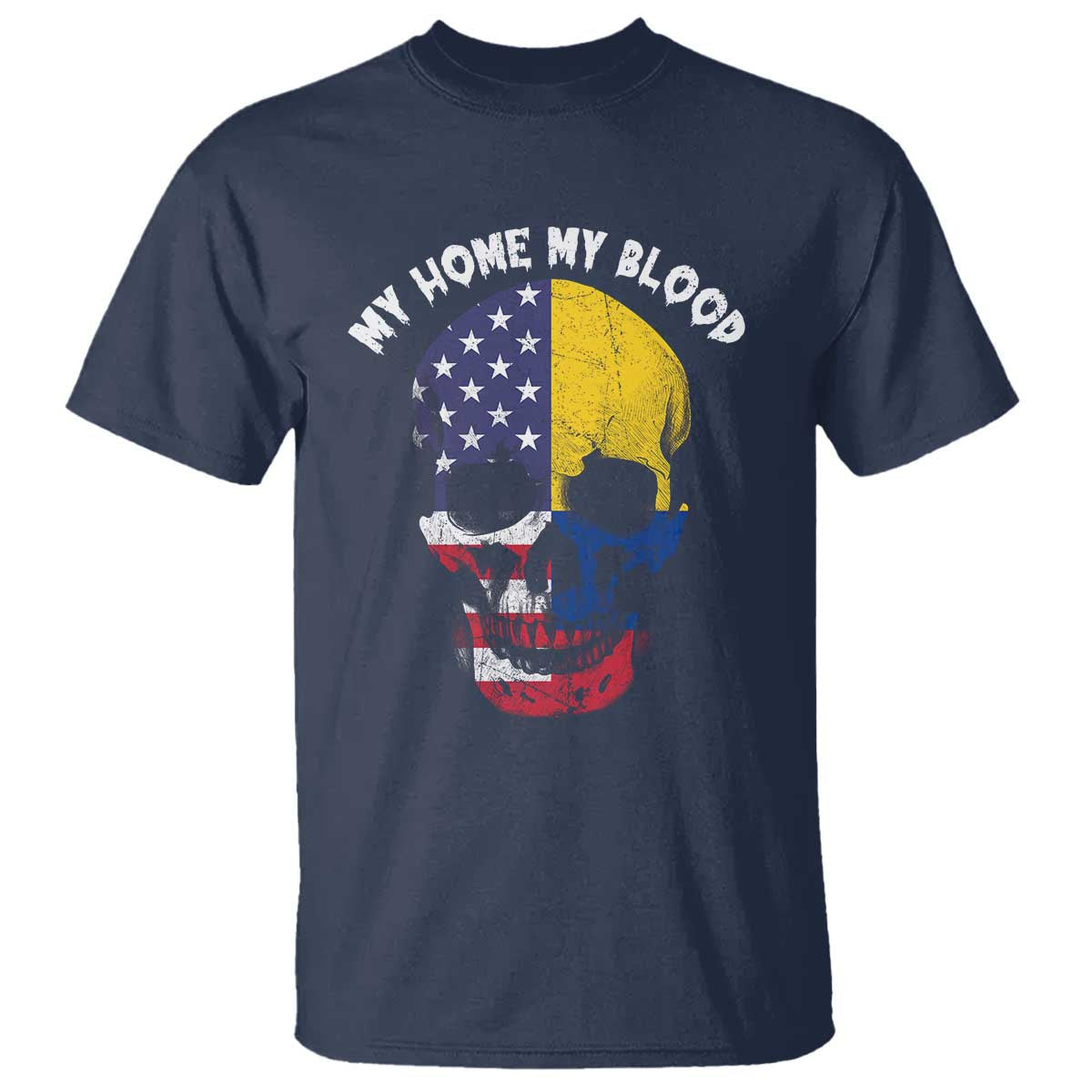 colombian-american-skull-t-shirt-my-home-my-blood-flags