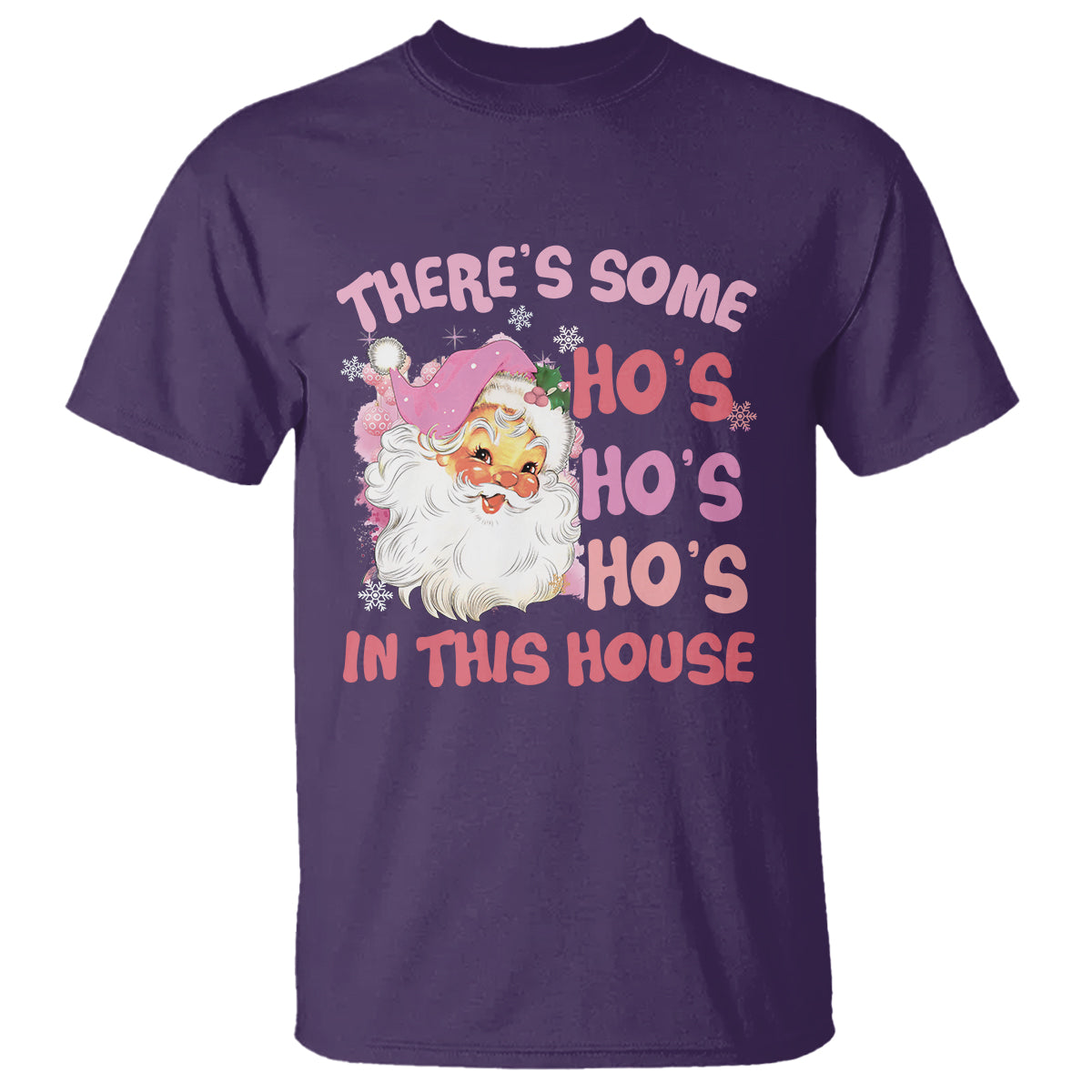 christmas-pink-santa-t-shirt-theres-some-hos-in-this-house-retro-xmas-vibe