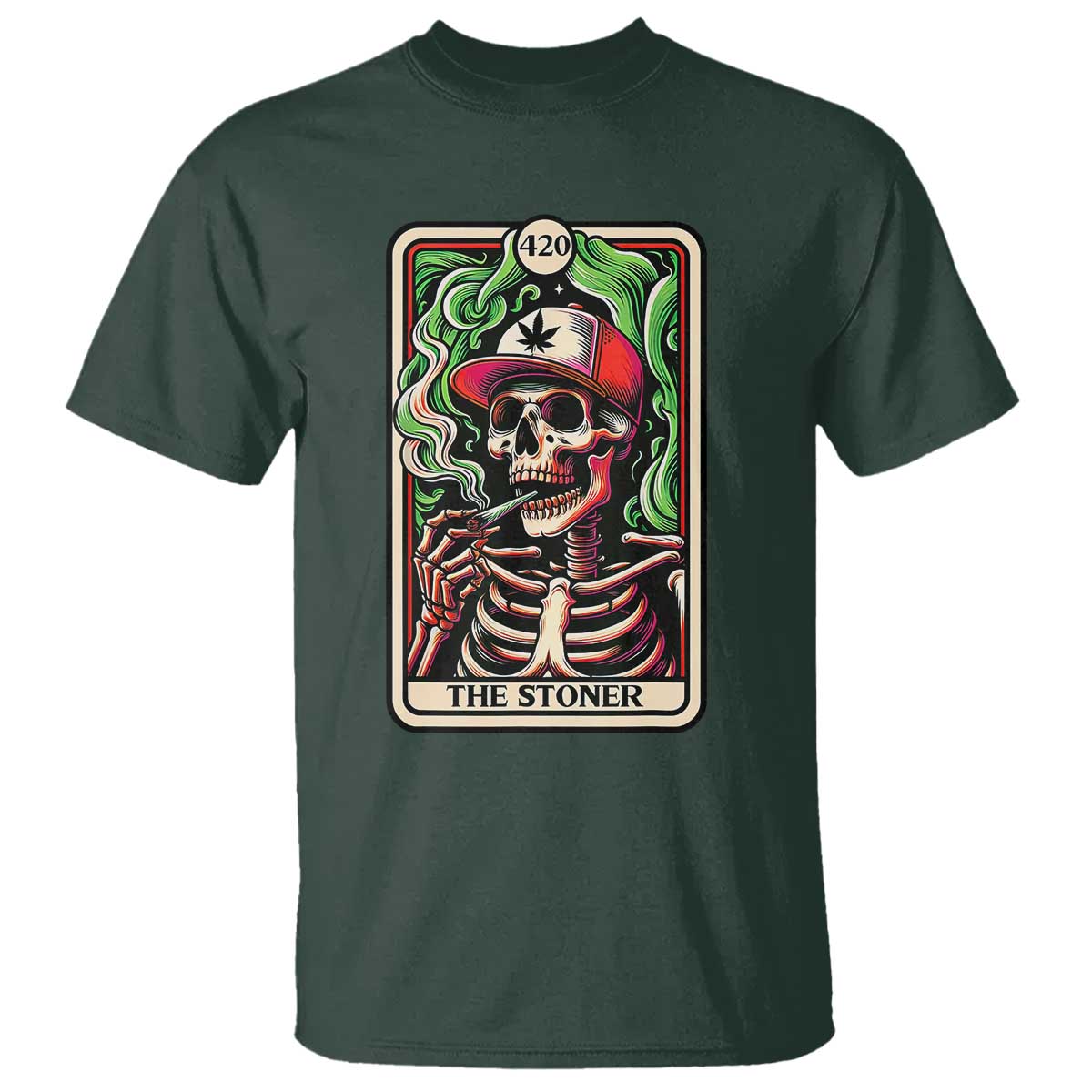 skeleton-420-the-stoner-t-shirt-retro-tarot-card-weed-lover-cannabis-trippy-vibes