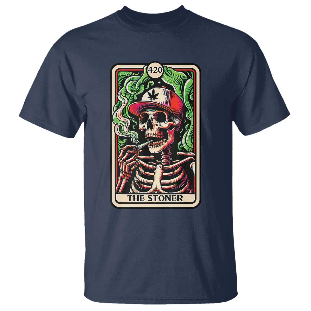 skeleton-420-the-stoner-t-shirt-retro-tarot-card-weed-lover-cannabis-trippy-vibes