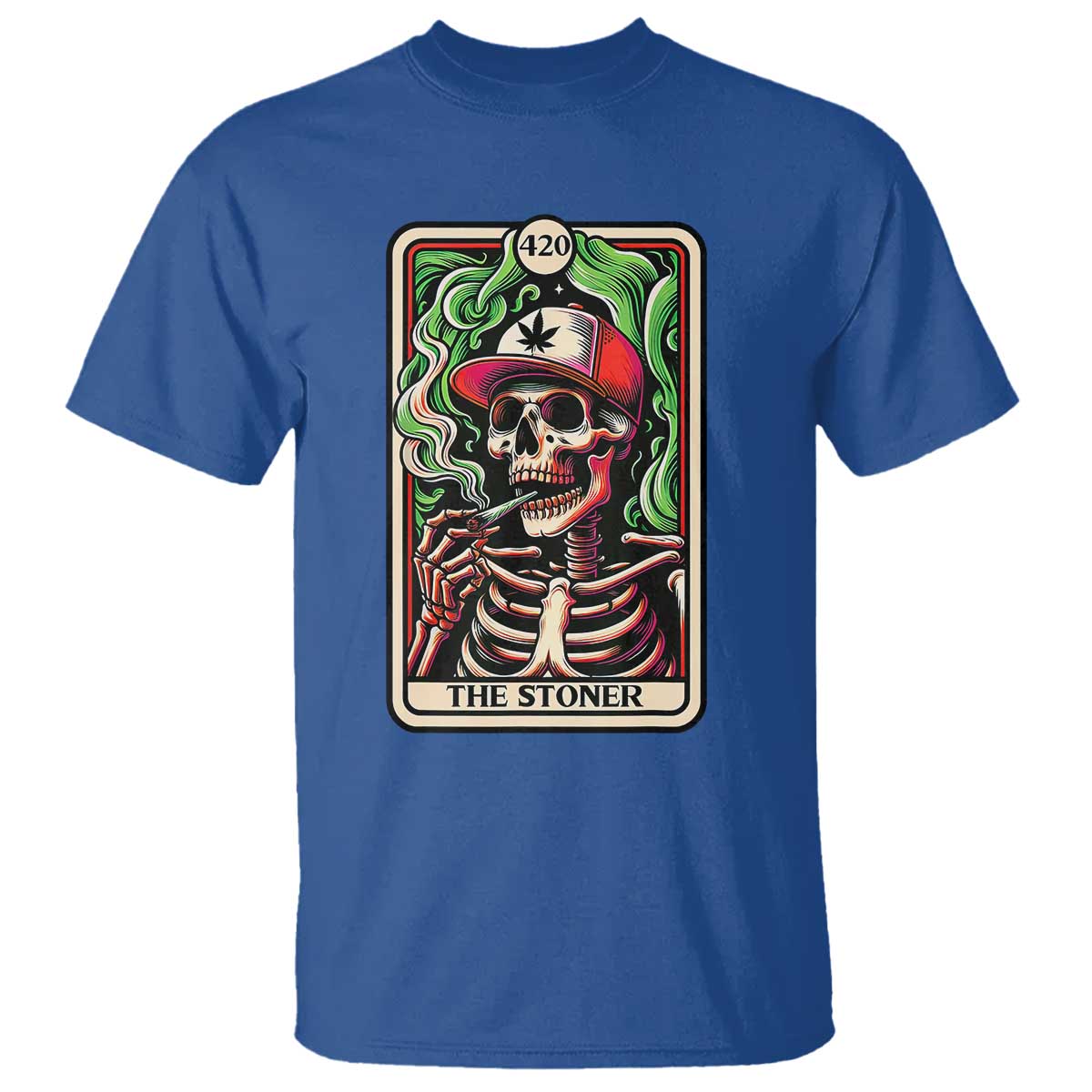 skeleton-420-the-stoner-t-shirt-retro-tarot-card-weed-lover-cannabis-trippy-vibes