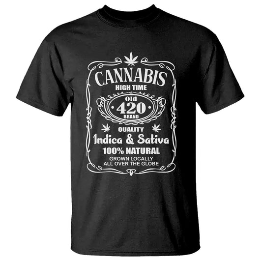 funny-cannabis-high-time-t-shirt-old-420-quality-indica-sativa-weed