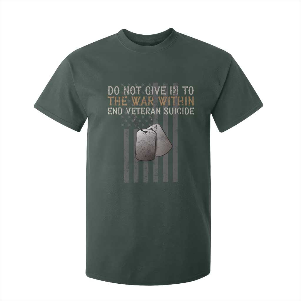 Veteran Suicide Prevention Support T Shirt For Kid Do Not Give In To The War Within Patriotic US Flag