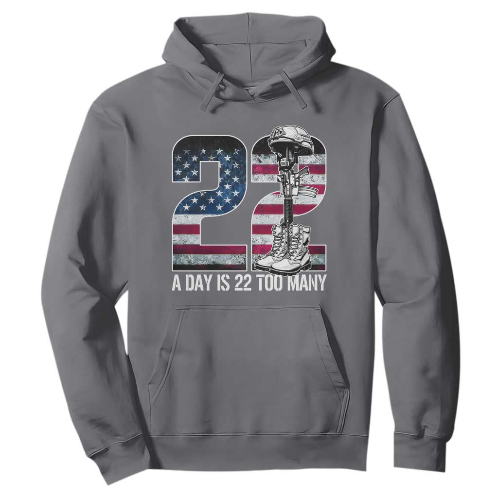 Veteran Suicide Prevention Support Hoodie 22 A Day is 22 Too Many Veteran Lives Matter