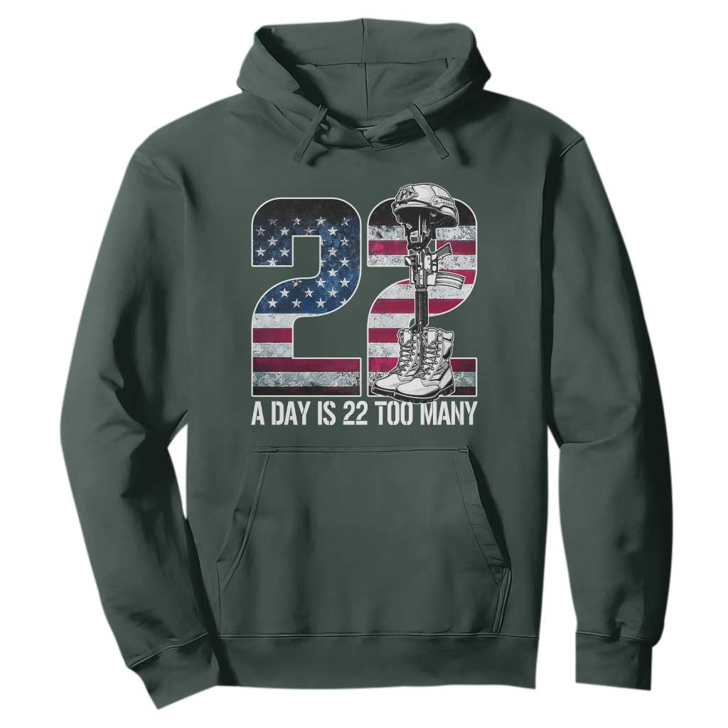 Veteran Suicide Prevention Support Hoodie 22 A Day is 22 Too Many Veteran Lives Matter
