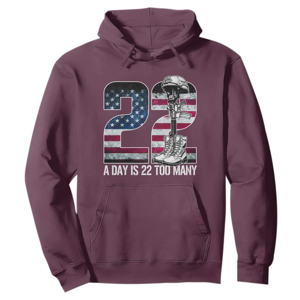 Veteran Suicide Prevention Support Hoodie 22 A Day is 22 Too Many Veteran Lives Matter