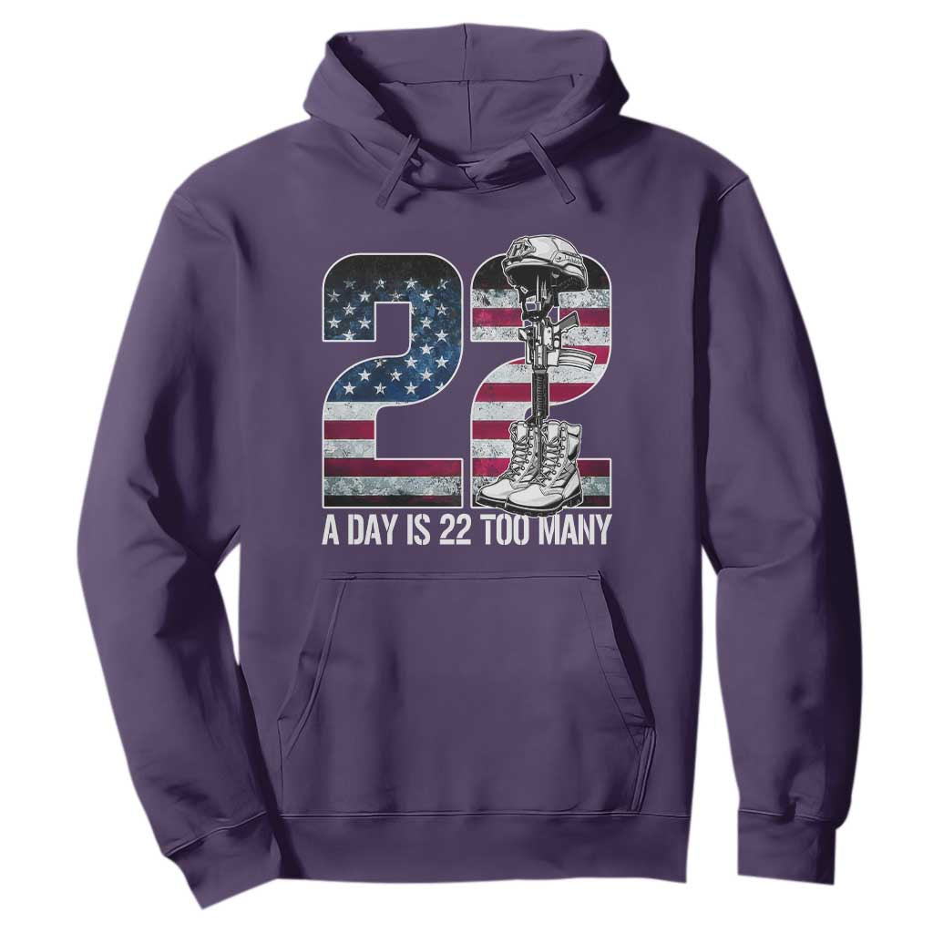 Veteran Suicide Prevention Support Hoodie 22 A Day is 22 Too Many Veteran Lives Matter