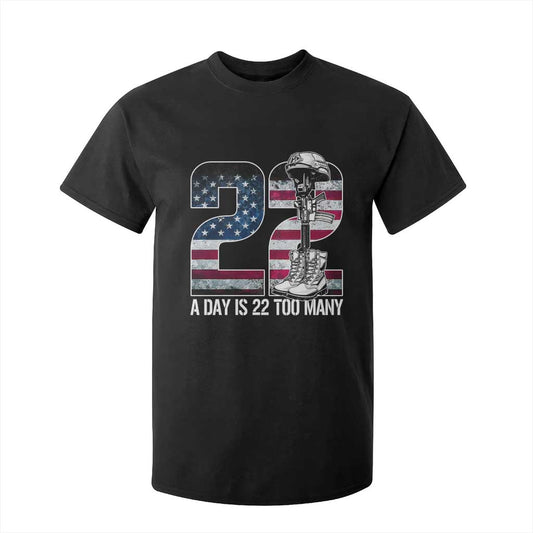 Veteran Suicide Prevention Support T Shirt For Kid 22 A Day is 22 Too Many Veteran Lives Matter