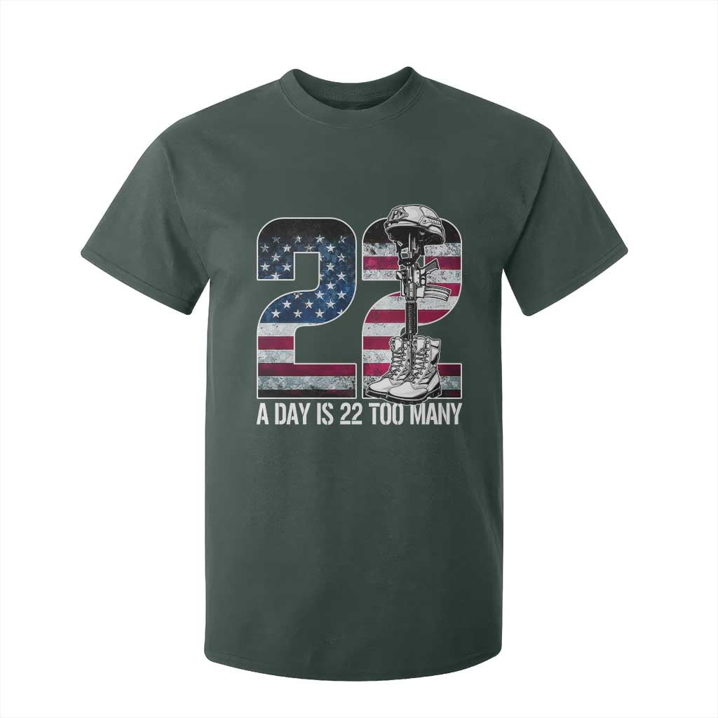 Veteran Suicide Prevention Support T Shirt For Kid 22 A Day is 22 Too Many Veteran Lives Matter