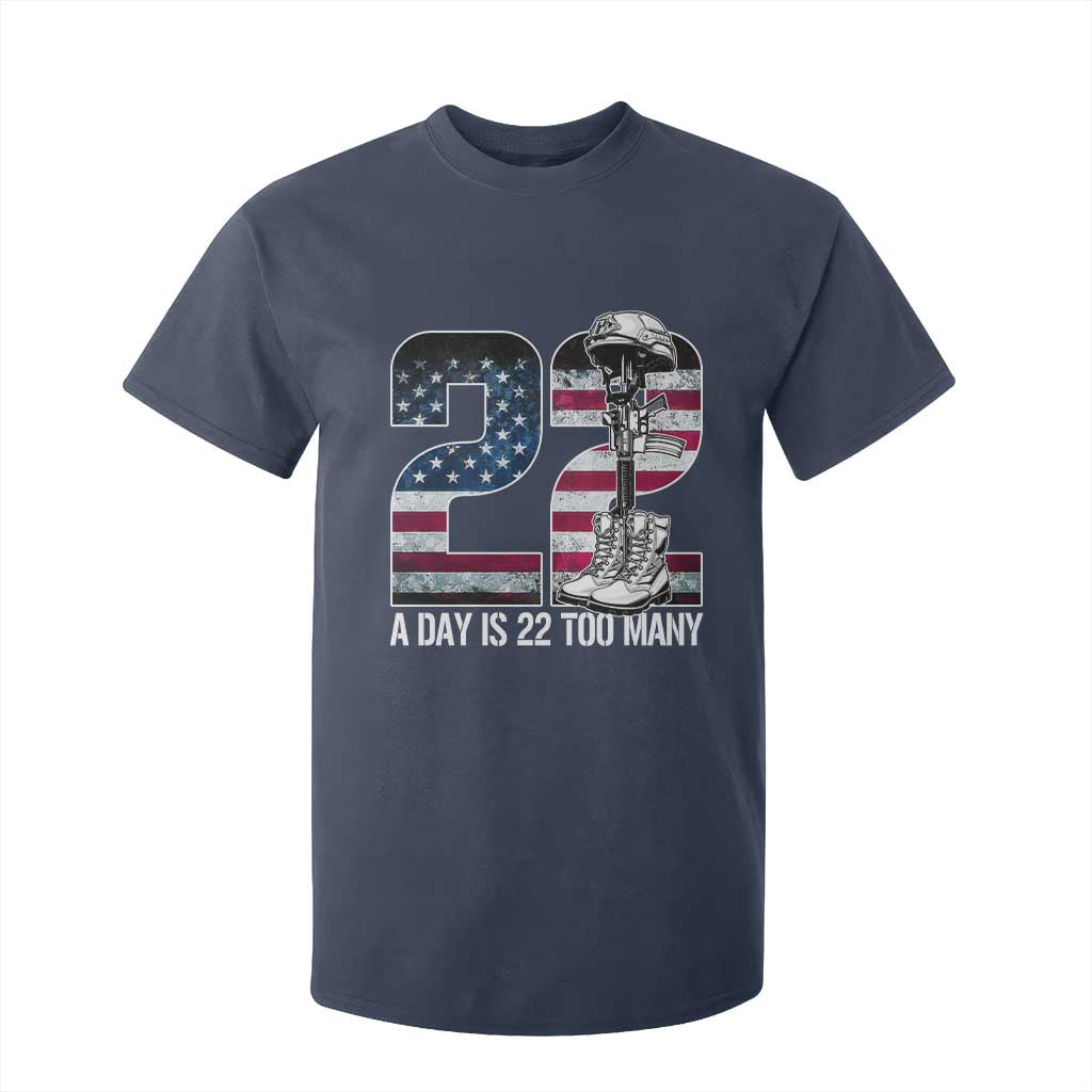Veteran Suicide Prevention Support T Shirt For Kid 22 A Day is 22 Too Many Veteran Lives Matter
