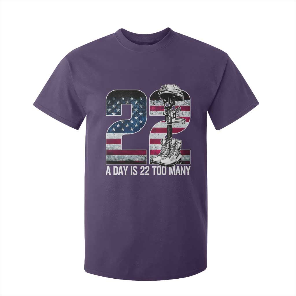 Veteran Suicide Prevention Support T Shirt For Kid 22 A Day is 22 Too Many Veteran Lives Matter